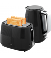 HOMCOM 1.7L Fast Boil Electric Kettle and 2 Slice Water Toaster Set, Black