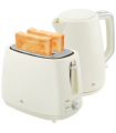 HOMCOM 1.7L Fast Boil Electric Kettle and 2 Slice Water Toaster Set, Cream