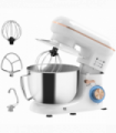 HOMCOM Electric Stand Mixer, 4.5L Food Mixer with Dough Hook, Whisk, White