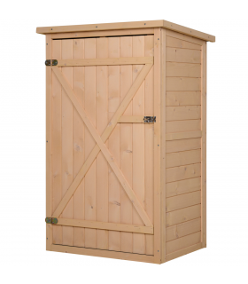 Garden Shed Outdoor Tool Storage w/ 2 Shelve 75 x 56 x115cm Natural