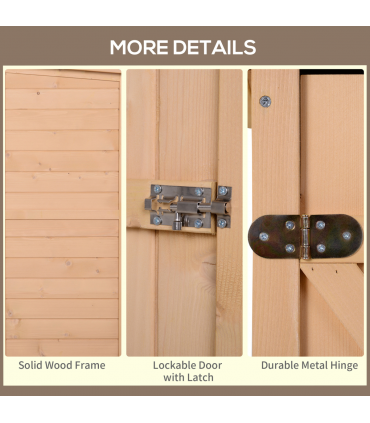 Garden Shed Outdoor Tool Storage w/ 2 Shelve 75 x 56 x115cm Natural