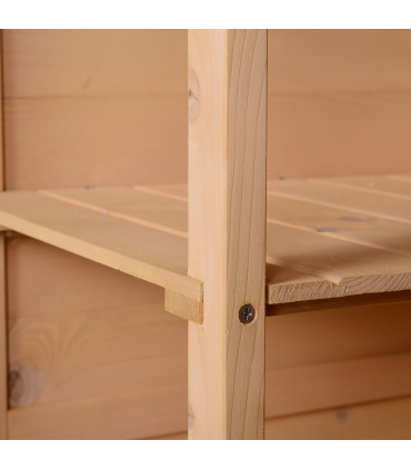Garden Shed Outdoor Tool Storage w/ 2 Shelve 75 x 56 x115cm Natural