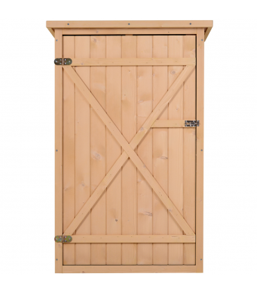 Garden Shed Outdoor Tool Storage w/ 2 Shelve 75 x 56 x115cm Natural