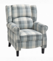 HOMCOM Recliner Chair for Living Room Wingback Chair with Padded Armrest Grey