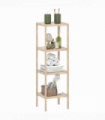 HOMCOM 4-Tier Bathroom Storage Shelving Unit, Freestanding Bamboo Shelves