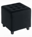 HOMCOM Square Footstool Small Ottoman w/ Wood Legs for Bedroom Charcoal Grey