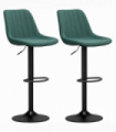 HOMCOM Bar Stools Set of 2 Adjustable Swivel Bar Chairs with Backrest Green