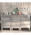 Commercial Kitchen Cabinets 3 pcs Stainless Steel