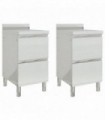 Commercial Kitchen Cabinets with 2 Drawers 2 pcs Stainless Steel