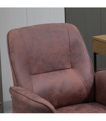 Office Chair Red Microfibre 67L x 69W x 102H cm Swivel Wheels Tilt Function