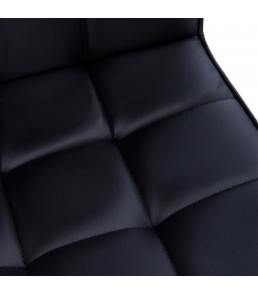 Desk Chair Mid Back PU Leather Swivel Arm Wheel Black 84-99cm Adjustable Height