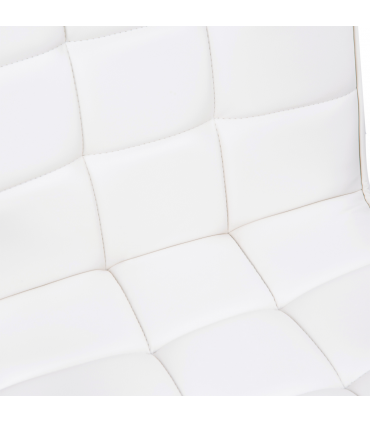 Mid Back PU Leather Home Office Chair Swivel Desk Chair with Arm, Wheel, White