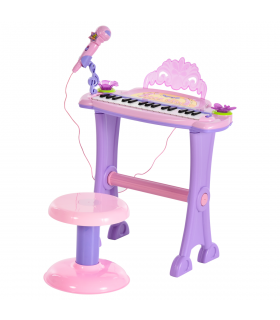 Mini Battery Organ Piano Microphone Stool 32 Key Keyboard Kids Toy