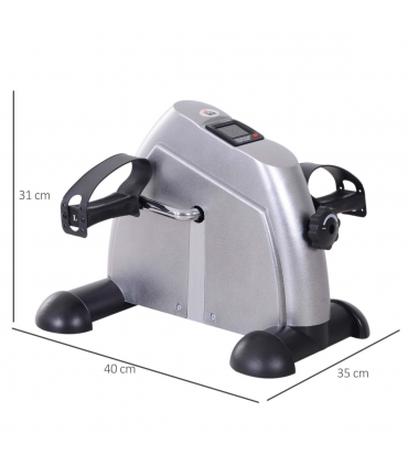 Mini Exercise Bike Portable Pedal Manual Machine Indoor Fitness Silver HOMCOM