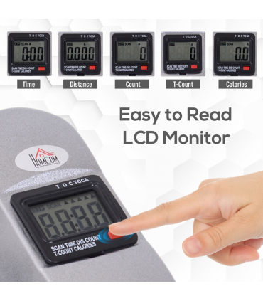 Mini Exercise Bike Portable Pedal Manual Machine Indoor Fitness Silver HOMCOM