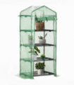 Mini Greenhouse 4-Tier Portable Plant House Shed w/ PE Cover, Green Outsunny
