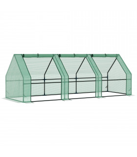 Mini Greenhouse Garden Planter Zipper Doors Portable 270 x 90 x 90cm