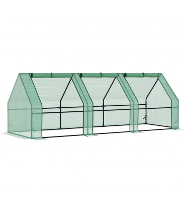 Mini Greenhouse Garden Planter Zipper Doors Portable 270 x 90 x 90cm