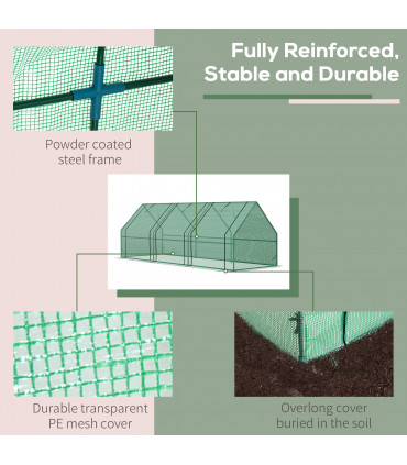 Mini Greenhouse Garden Planter Zipper Doors Portable 270 x 90 x 90cm