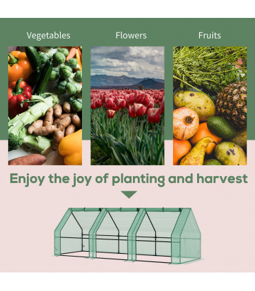 Mini Greenhouse Garden Planter Zipper Doors Portable 270 x 90 x 90cm