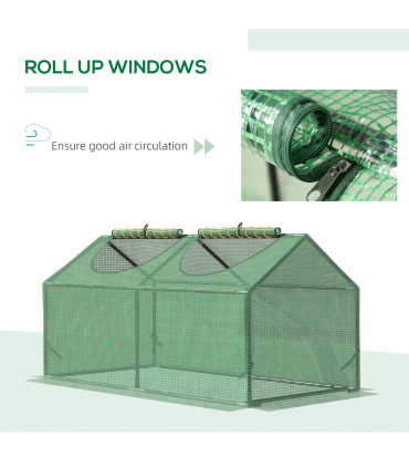 Mini Greenhouse, with Durable PE Cover, 119x60x60cm