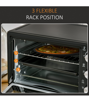 Mini Oven, 21L Grill, Toaster Timer, Baking Tray and Wire Rack, 1400W