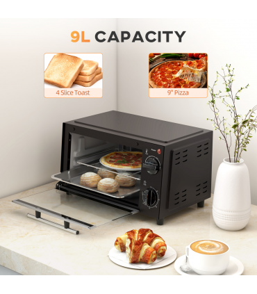 Mini Oven, 9L Countertop Electric Grill, Toaster Oven  750W