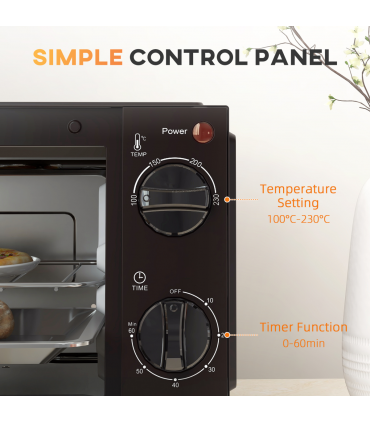 Mini Oven, 9L Countertop Electric Grill, Toaster Oven  750W