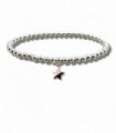 Mini Rose Gold Star on Silver Beaded Bracelet