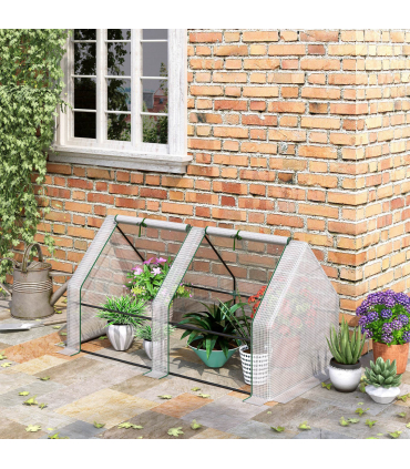 Greenhouse Poly tunnel Steel White 180L x 90W x 90Hcm Mini Small for Plants