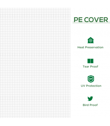 Greenhouse Poly tunnel Steel White 180L x 90W x 90Hcm Mini Small for Plants