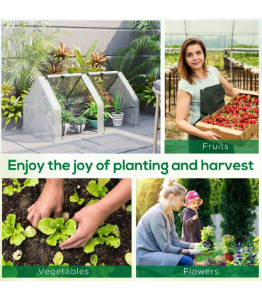 Greenhouse Poly tunnel Steel White 180L x 90W x 90Hcm Mini Small for Plants