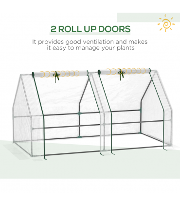 Greenhouse Poly tunnel Steel White 180L x 90W x 90Hcm Mini Small for Plants