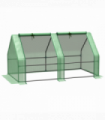 Mini Small Greenhouse Steel Frame & PE Cover & Zip Window 180x90x90cm