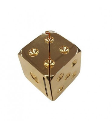 Miniature Clock Gold Plated Dice with photo frame Solid Brass IMP71 - CLEARANCE NEEDS RE-BATTERY