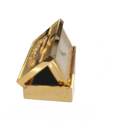 Miniature Clock Gold Plated Habana Cigar Solid Brass IMP72 - CLEARANCE NEEDS RE-BATTERY