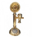 Miniature Clock Gold Plated Candlestick Telephone Solid Brass IMP97 - CLEARANCE NEEDS RE-BATTERY