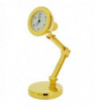 Miniature Clock Gold Plated Study Lamp Solid Brass IMP1058 - CLEARANCE NEEDS RE-BATTERY