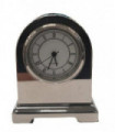Miniature Clock Silvertone Plated Metal Solid Brass IMP3S - CLEARANCE NEEDS RE-BATTERY