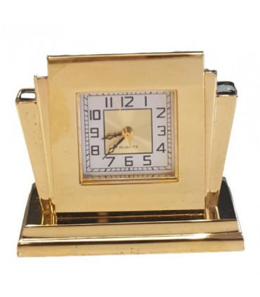 Miniature Clock Goldtone Plated Mini Clock Solid Brass IMP30 - CLEARANCE NEEDS RE-BATTERY