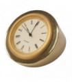 Miniature Clock Goldtone Plated Metal Small Round Desk Clock Solid Brass IMP55 - CLEARANCE NEEDS RE-BATTERY