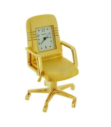 Miniature Clock Office Swivel Chair with Goldtone Plated Solid Brass IMP1047-  CLEARANCE NEEDS RE-BATTERY