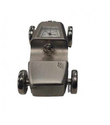 Miniature Clock Silver Plated Car Solid Brass IMP66 - CLEARANCE NEEDS RE-BATTERY