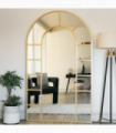Mio - Full Length Gold Metal Arched Window Mirror - 180cm x 90cm.