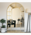 Mio- Full Length Gold Metal Arched Window Mirror - 200cm x 120cm
