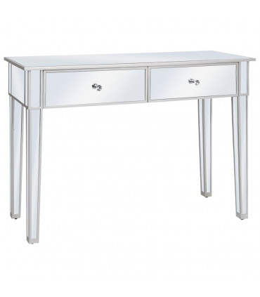 Mirrored Console Table MDF and Glass 106.5x38x76.5 cm