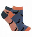 Miss Sparrow - Ladies 2 Pack Bamboo Trainer Socks (4-7 / Sausage Dog)