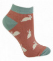 Miss Sparrow - Ladies Bamboo Trainer Socks (4-7 / Rabbits (Pink))