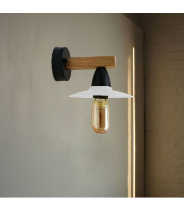 Wall Light White Metal Lamp Shade E27 Modern Style 15x15cm Indoor Dimmable