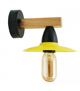 Wall light Yellow Metal LED Wall Mounting Fixture 15x15cm E27 Bulb